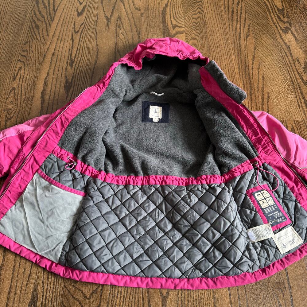 Lands End Girls Squall Puffer Ski Jacket Winter Snow Size 6X-7 Pink Waterproof - Picture 5 of 9